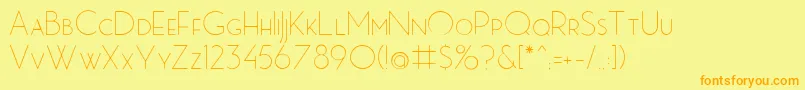MbPictureHouseTwoLight-fontti – oranssit fontit keltaisella taustalla