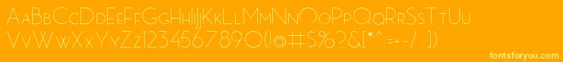 MbPictureHouseTwoLight Font – Yellow Fonts on Orange Background