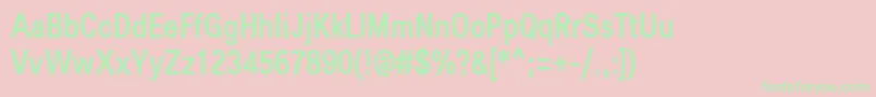 Lunchtype25MediumCondensed Font – Green Fonts on Pink Background