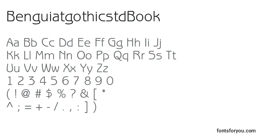 Czcionka BenguiatgothicstdBook – alfabet, cyfry, specjalne znaki