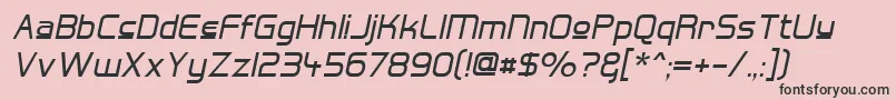 HallFeticaUpperItalic Font – Black Fonts on Pink Background