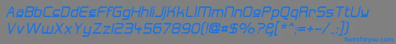 フォントHallFeticaUpperItalic – 灰色の背景に青い文字