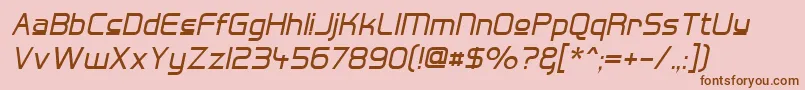 HallFeticaUpperItalic Font – Brown Fonts on Pink Background
