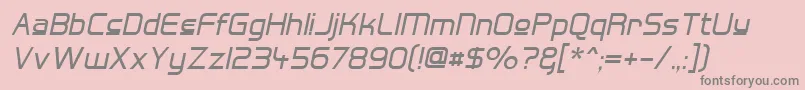 フォントHallFeticaUpperItalic – ピンクの背景に灰色の文字