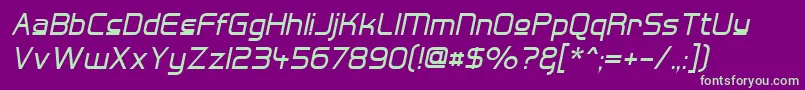 HallFeticaUpperItalic Font – Green Fonts on Purple Background