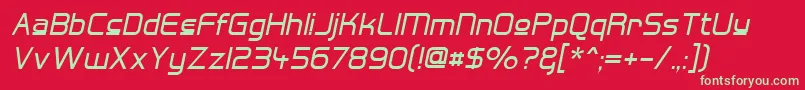 HallFeticaUpperItalic Font – Green Fonts on Red Background