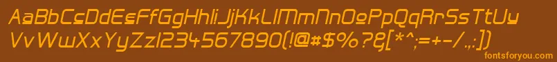 HallFeticaUpperItalic Font – Orange Fonts on Brown Background