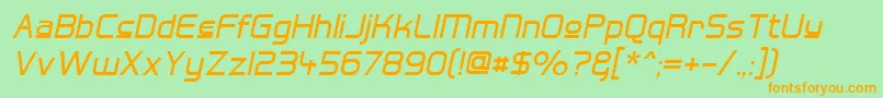 HallFeticaUpperItalic Font – Orange Fonts on Green Background