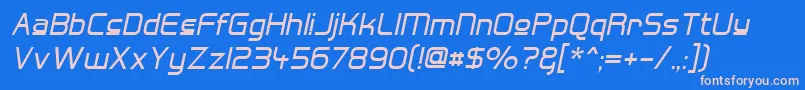 HallFeticaUpperItalic Font – Pink Fonts on Blue Background