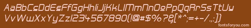 HallFeticaUpperItalic Font – Pink Fonts on Brown Background