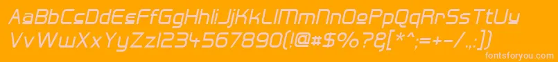 HallFeticaUpperItalic Font – Pink Fonts on Orange Background