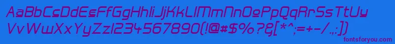 HallFeticaUpperItalic Font – Purple Fonts on Blue Background