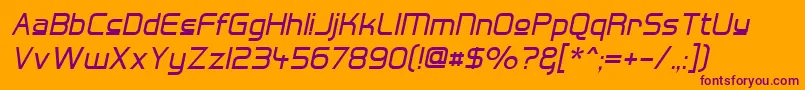 HallFeticaUpperItalic Font – Purple Fonts on Orange Background