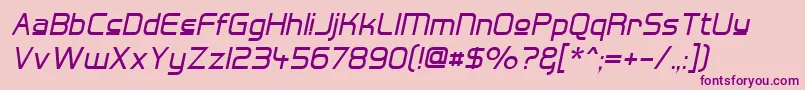 HallFeticaUpperItalic Font – Purple Fonts on Pink Background
