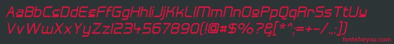 HallFeticaUpperItalic Font – Red Fonts on Black Background