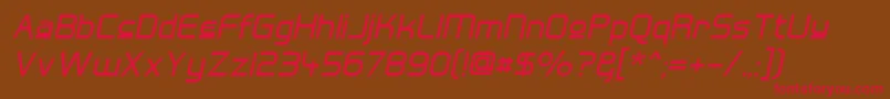 HallFeticaUpperItalic Font – Red Fonts on Brown Background