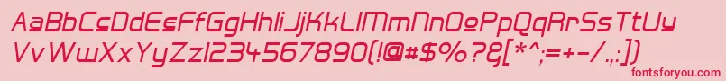 HallFeticaUpperItalic Font – Red Fonts on Pink Background