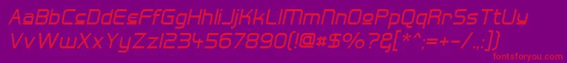 フォントHallFeticaUpperItalic – 紫の背景に赤い文字