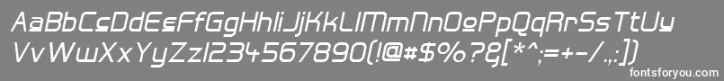HallFeticaUpperItalic-Schriftart – Weiße Schriften auf grauem Hintergrund