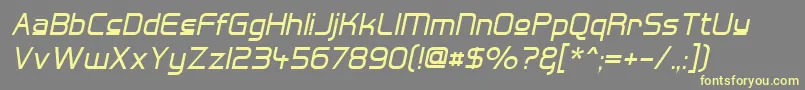 Шрифт HallFeticaUpperItalic – жёлтые шрифты на сером фоне