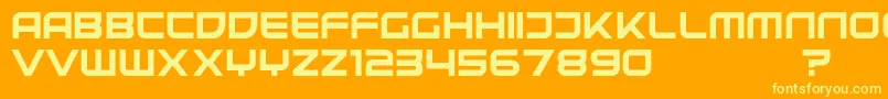 Шрифт UnitedKingdomDemo – жёлтые шрифты на оранжевом фоне
