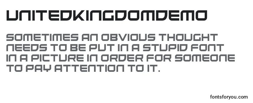 Review of the UnitedKingdomDemo Font