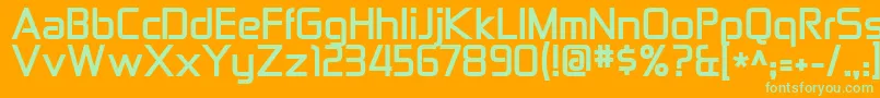 ZektonBold-Schriftart – Grüne Schriften auf orangefarbenem Hintergrund