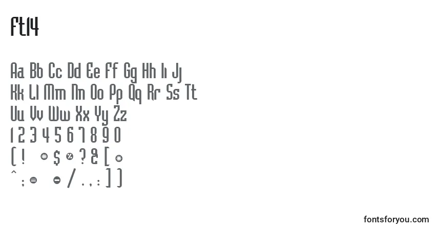 Schriftart Ft14 – Alphabet, Zahlen, spezielle Symbole