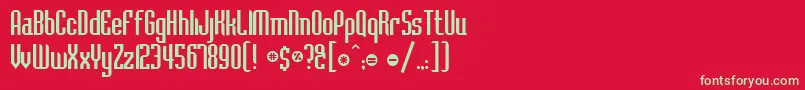 フォントFt14 – 赤い背景に緑の文字