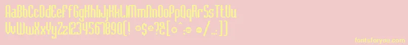 Ft14-Schriftart – Gelbe Schriften auf rosa Hintergrund