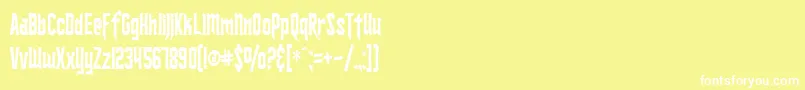SfIronsidesCondensed Font – White Fonts on Yellow Background