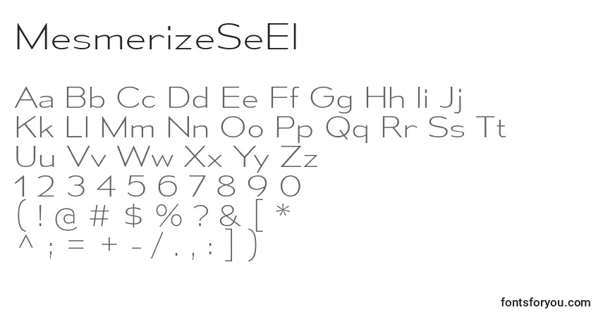 Шрифт MesmerizeSeEl – алфавит, цифры, специальные символы
