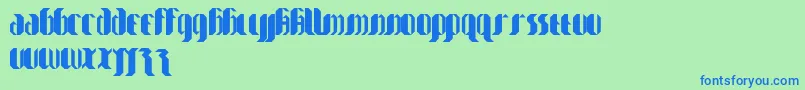 MyGothIsBetter Font – Blue Fonts on Green Background