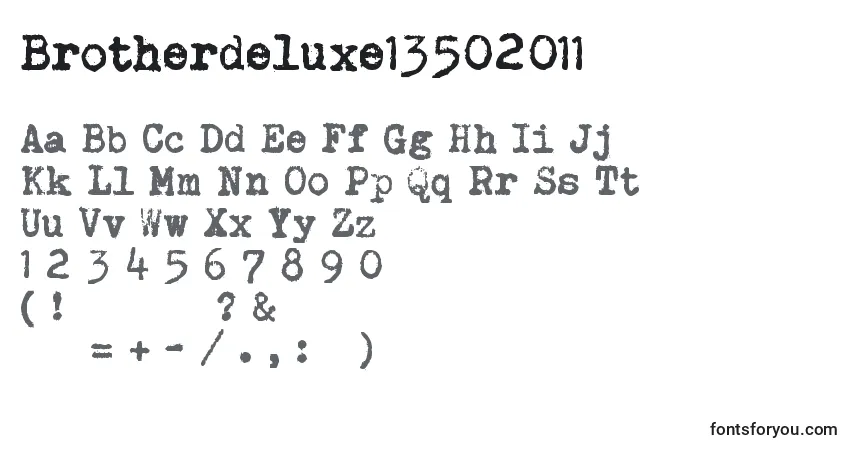 Шрифт Brotherdeluxe13502011 – алфавит, цифры, специальные символы