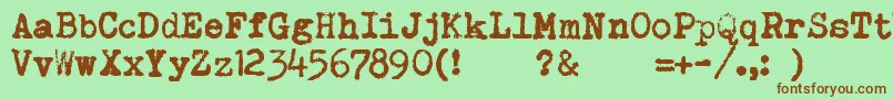 Brotherdeluxe13502011 Font – Brown Fonts on Green Background