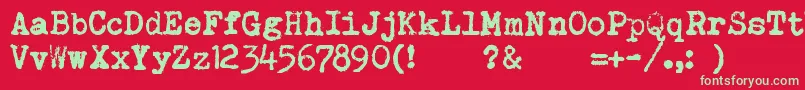 Brotherdeluxe13502011 Font – Green Fonts on Red Background