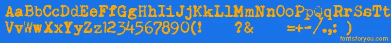 Brotherdeluxe13502011 Font – Orange Fonts on Blue Background