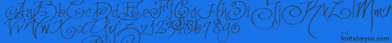 Fpenstrial Font – Black Fonts on Blue Background