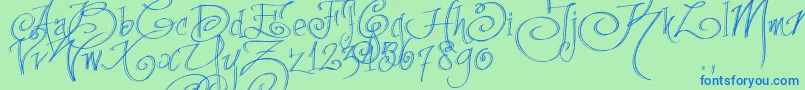 Fpenstrial Font – Blue Fonts on Green Background