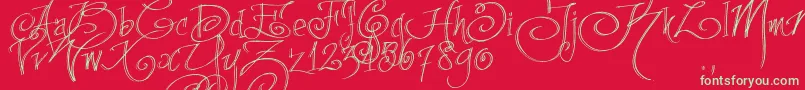 Fpenstrial Font – Green Fonts on Red Background