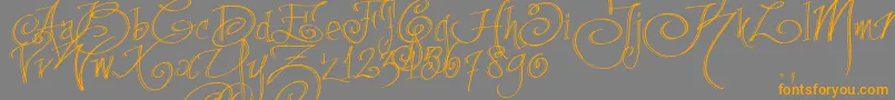 Fpenstrial Font – Orange Fonts on Gray Background