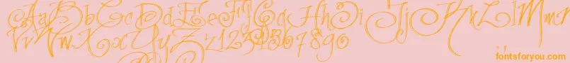 Fpenstrial Font – Orange Fonts on Pink Background