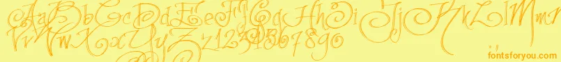 Fpenstrial Font – Orange Fonts on Yellow Background