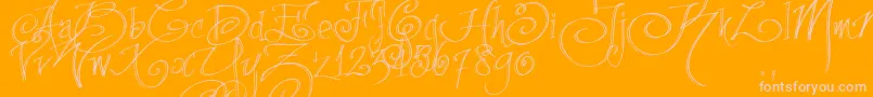 Fpenstrial Font – Pink Fonts on Orange Background