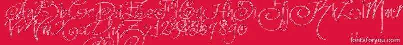 Fpenstrial Font – Pink Fonts on Red Background