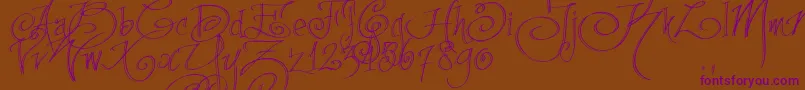 Fpenstrial Font – Purple Fonts on Brown Background