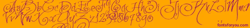 Fpenstrial Font – Purple Fonts on Orange Background