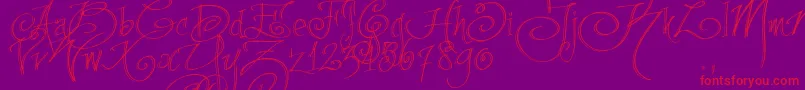 Fpenstrial Font – Red Fonts on Purple Background