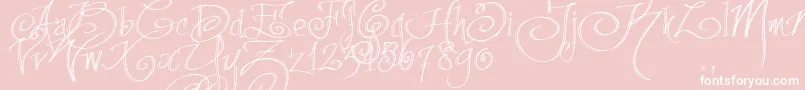 Fpenstrial-Schriftart – Weiße Schriften auf rosa Hintergrund