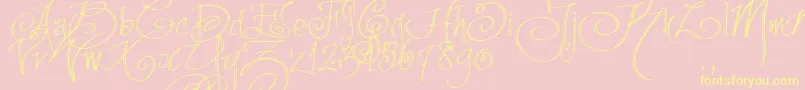 Fpenstrial-Schriftart – Gelbe Schriften auf rosa Hintergrund